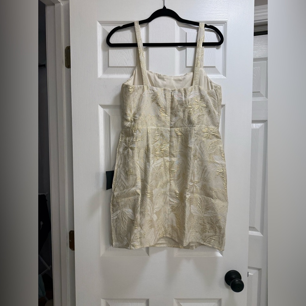 Shine for Us Cream Metallic Tropical
Jacquard Mini Dress Lulu's - Picture 6 of 6